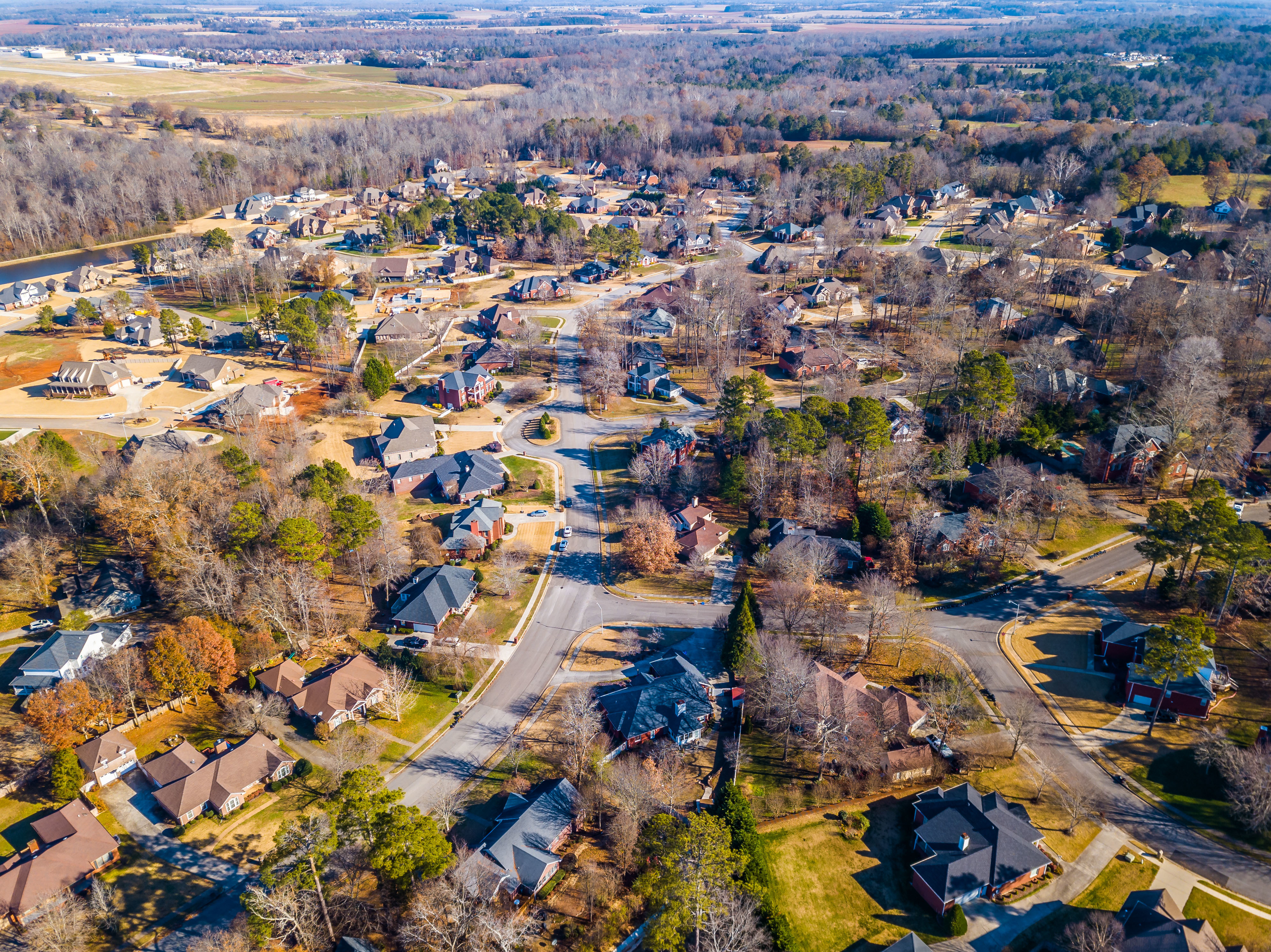 Aerial view of Meridianville, Alabama